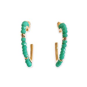 Brinco Argola Coração Azul