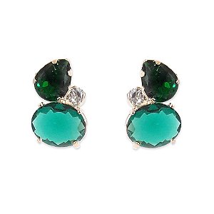 Brinco duplo cristal