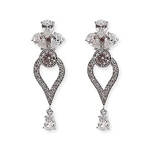 Brinco gota zircônia festa