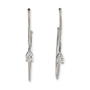 Brinco argola gota ródio