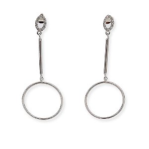 Brinco longo argola gota