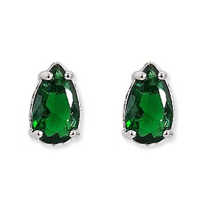 Brinco gota verde esmeralda fusion