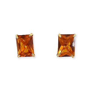 Brinco citrino retângulo