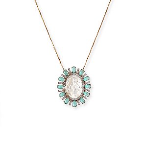 Colar nossa senhora em madre pérola