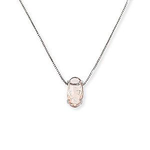 Colar mini oval morganita