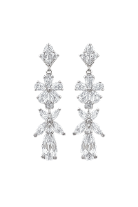 Brinco Festa Flor Cravejado em Ródio