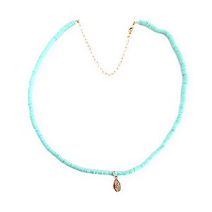Colar Choker Miçangas com Pingente Búzios