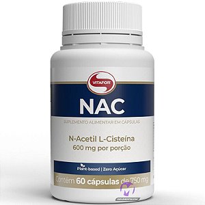 NAC - N-ACETIL L-CISTEÍNA 750MG - 60 CÁPSULAS