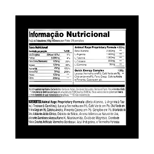 ANIMAL RAGE XL UVA SILVESTRE - 221G UNIVERSAL NUTRITION