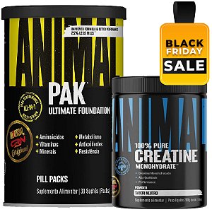 COMBO ANIMAL PAK 30 PACKS + CREATINA ANIMAL 200G - UNIVERSAL NUTRITION