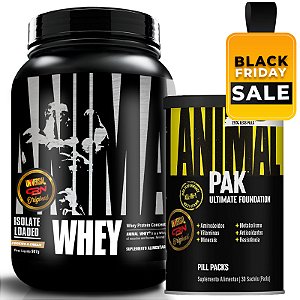 COMBO ANIMAL PAK 30 PACKS + ANIMAL WHEY COOKIES AND CREAM - 907G UNIVERSAL NUTRITION
