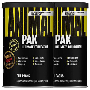 COMBO ANIMAL PAK  2 LATAS DE 30 PACKS - UNIVERSAL NUTRITION