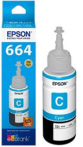 Tinta Epson T664220AL T664220 T 664 Ciano L200 L396 L110 L355 L555 L455 L365 L220 L395 Original 70ml