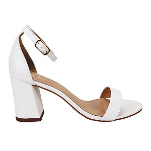 SANDÁLIA SALTO GROSSO MÉDIO - BRANCO