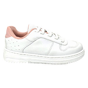 Tênis Feminino Casual Branco com Rose - Numeração 30-31-32-33