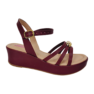 Sandalia Feminina Anabela Marsala - Tamanho 30-31-32-33
