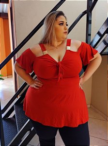 Bata Cigana Com Manga Amarração No Busto Plus Size