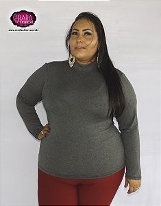 Blusa Cacharrel Manga Longa Gola Alta viscolycra Plus Size