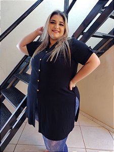 Maxi camisa Manga Curta Plus Size