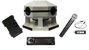 Kit Octo Propaganda Volante Fibrasom+Microfone s/fio + Rádio