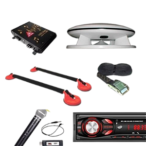 Kit PV 350 Caixa Propaganda Fibrasom+Mic s/fio+ Rádio + Rack