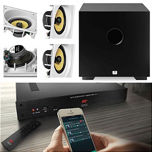 Amplificador AAT AUDIOCAST AC-1 G2 + 4 CXS CI6SA + Subwoofer