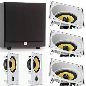 kit Home JBL 5.1-3 cxs CI6SA + 2 cxs CI6R + Subwoofer JBL