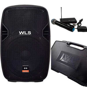 Caixa Acústica  WLS S10 Ativa + Microfone sem fio JWL