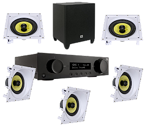 Receiver JBL 5.2 canais MA510 + 3 Cxs Ci6 SA + 2 CI6S + Sub