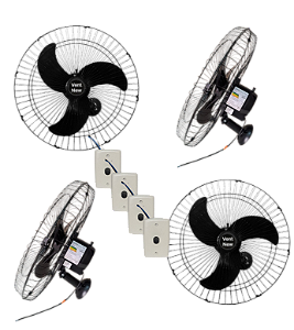 Ventilador de Parede Vent New 60cm Bivolt 200w Preto 4 Unid