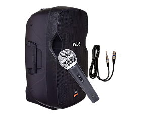 Caixa Acústica WLS S12 Ativa com Bluetooth + Microfone c/fio
