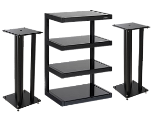 Rack Norstone HIFI ESSE c/ Vidro Preto + Pedestal Stylum