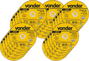 Disco de corte 115,0 mm x 1,0 x 22,23 mm DCV VONDER 25 PÇS