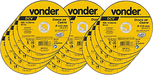 Disco de corte 115,0 mm x 1,0 x 22,23 mm DCV VONDER 15 PÇS