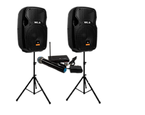 Caixa Acústica WLS S8 Ativa BT + Cx Pas + Mic s/fio + Tripé