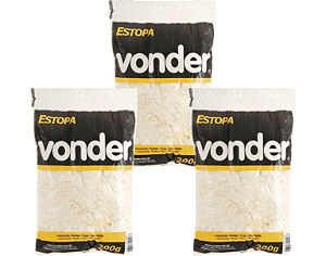 Estopa branca para polimento embalagem 200 g VONDER 3 unid