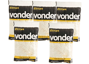 Estopa branca para polimento embalagem 200 g VONDER 5 unid
