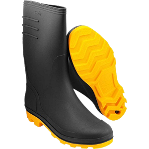 Bota Galocha PVC com forro solado amarelo impermeável VONDER