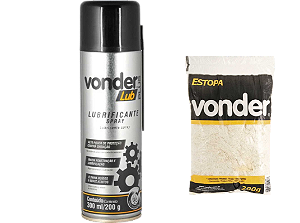 Estopa branca + Lubrificante em spray 300 ml/200 g VONDER