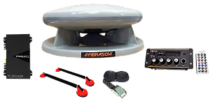 Kit PV 350 Caixa Propaganda Fibrasom Amp + Mixer + Rack