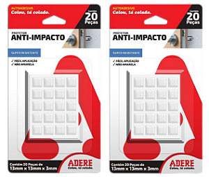 Protetor Anti-Impacto Adere 13 x 13 x 3 mm Quadrado 40 peças