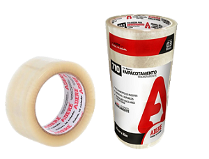 Fita Adesiva Transparente 48 mm x 100m Adere 710 Kit 3 unid
