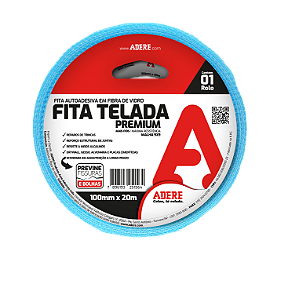 Fita Adesiva Telada Adere malha 9x9 fibra de vidro 100mmx20m