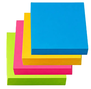 Bloco Adesivo Reposicionável 7,6 x 7,6 cm Adere Kit 4 blocos