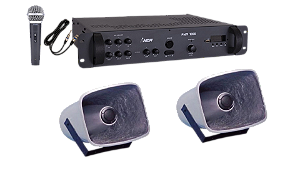 Corneta Balde Fibrasom G 086 Par + Amplificador BT + Mic
