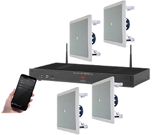 Amplificador AAT AC-1 G2 BT / Wifi - Kit Som 4 Caixas JBL