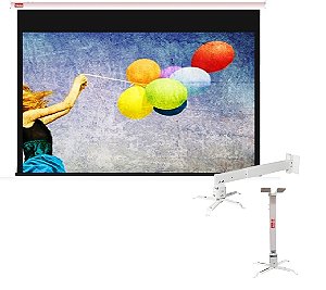 Tela Elétrica 100¨ TES TEM100VA 110V + Suporte Projetor