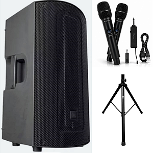 Caixa de Som JBL Max 10 Ativa BT + Tripé 1.8m + 2 Mic S/ Fio
