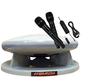 Caixa de Propaganda Volante Fibrasom PV-350 + 2 Mic sem fio