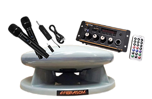 Caixa Propaganda Fibrasom PV 350 + Mixer + 2 Mic sem Fio